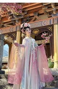 High-end Fairy Dress Pink Gradient Embroidery Hanfu Set Ethereal and Graceful Traditional Chinese Style for Daily Photoshoots Travel and Live Streaming Cosplay Women's Fashion Clothings